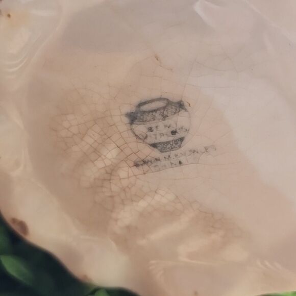 Vintage Floral Vase With Scalloped Gold Tone Rim Coquette - Picture 7 of 10